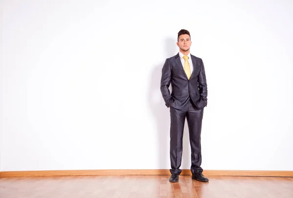 Businessman Empty Room Next Wall — Stock Photo, Image