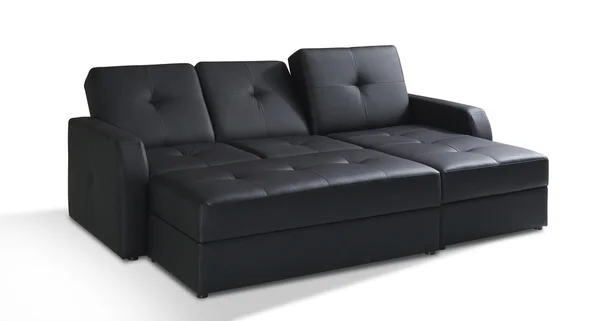 Czarna sofa — Zdjęcie stockowe