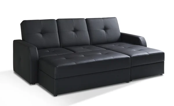 Czarna sofa — Zdjęcie stockowe