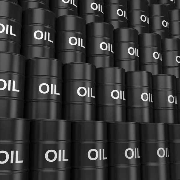Стена нефтяных баррелей — стоковое фото