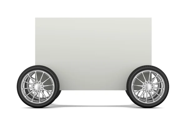 Bill em branco sobre rodas — Fotografia de Stock