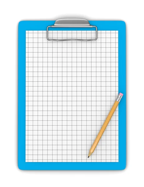 Clipboard with Pencil and Blank Graph Paper — Stock Photo, Image