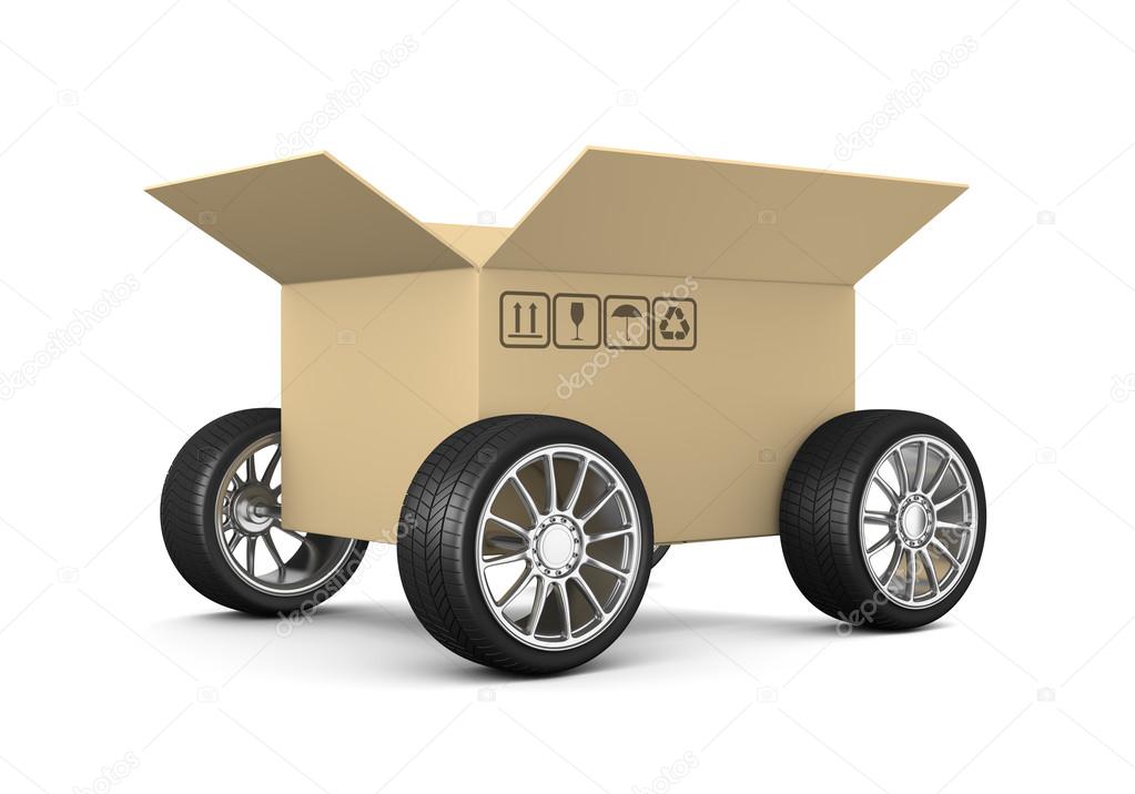 Cardboard Box on Wheels
