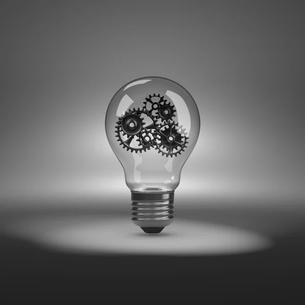 Lamp met versnellingen binnen — Stockfoto