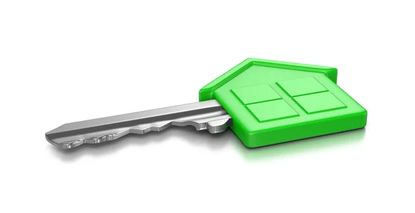 Yeşil ev anahtarı — Stok fotoğraf