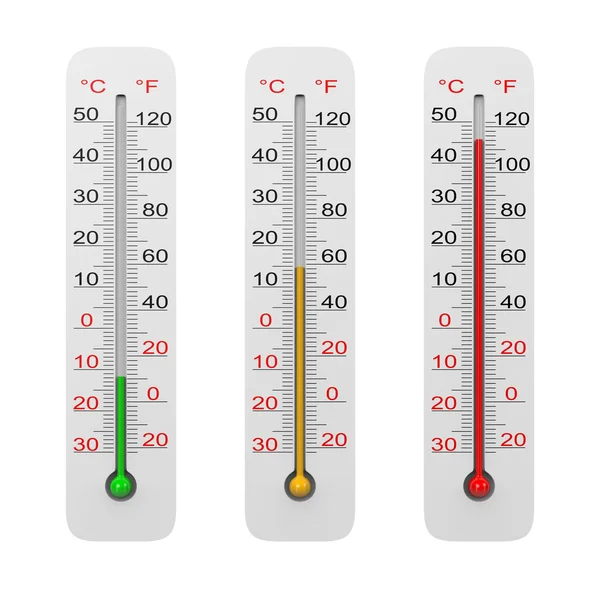 Thermometer isoliert auf weiß eingestellt — Stockfoto