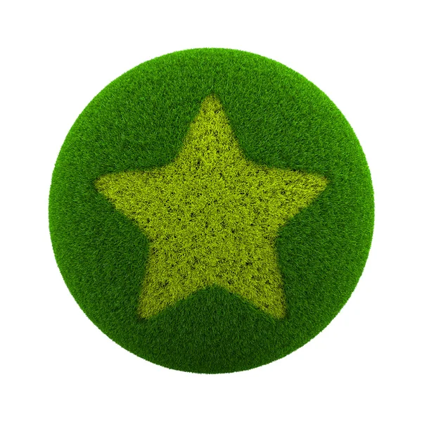 Grass Sphere Star Icon — Stock Photo, Image