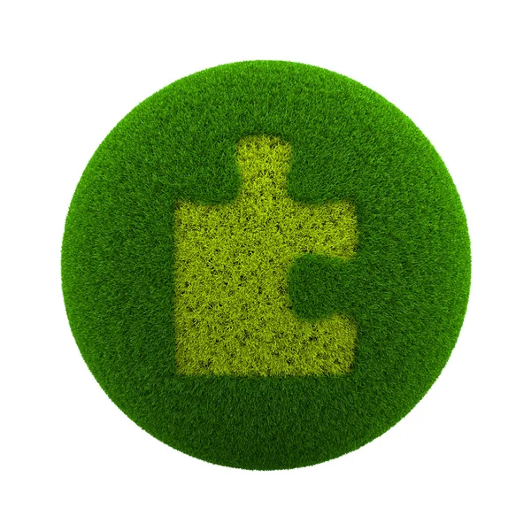 Graskugel-Puzzle-Symbol — Stockfoto