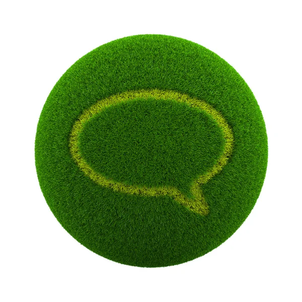 Grass Sphere Chat Icon — Stock Photo, Image