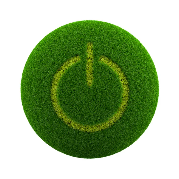 Grass Sphere Power Button Icon — Stock Photo, Image