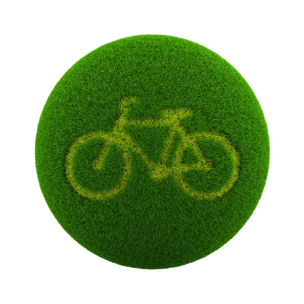 Grass Sphere Bicycle Icon — Stock Photo, Image