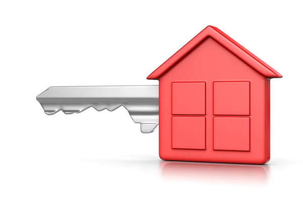 Kırmızı ev anahtarı — Stok fotoğraf