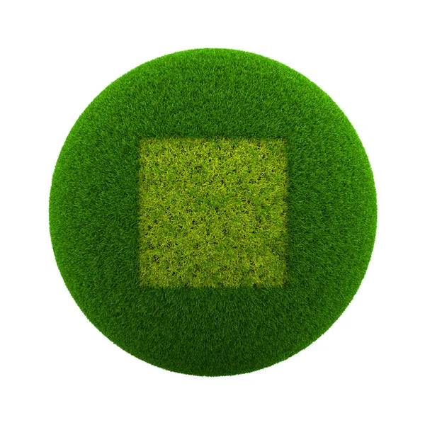 Esfera de hierba Icono de símbolo cuadrado —  Fotos de Stock