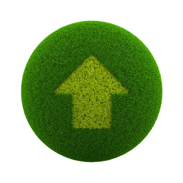 Herbe Sphere Up Arrow Icône — Photo