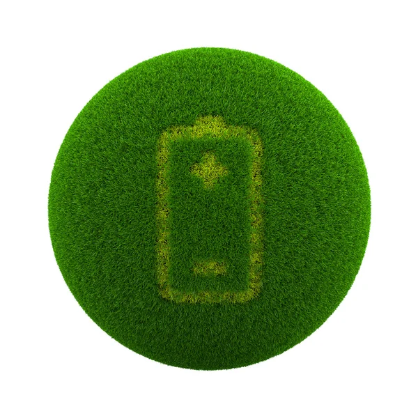 Icono de batería de esfera de hierba —  Fotos de Stock