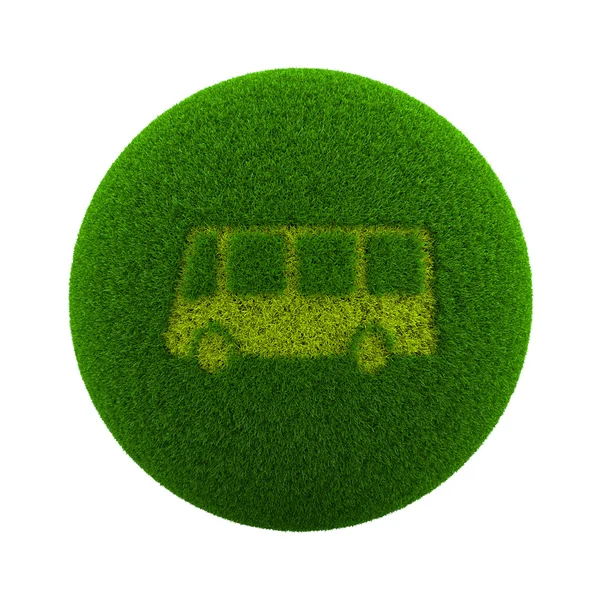 Ícone de ônibus de esfera de grama — Fotografia de Stock
