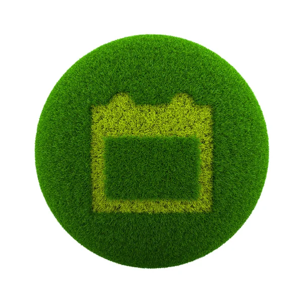 Grass Sphere Calendar Icon — Stock Photo, Image