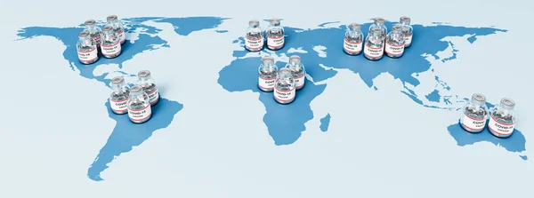 Coronavirus疫苗全球生产、供应和分销 — 图库照片