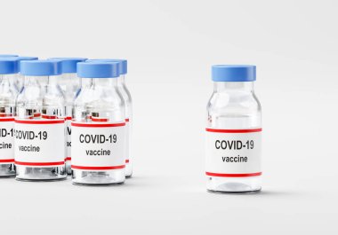 Covid 19 Aşı Şişesi Beyaz Üzerine