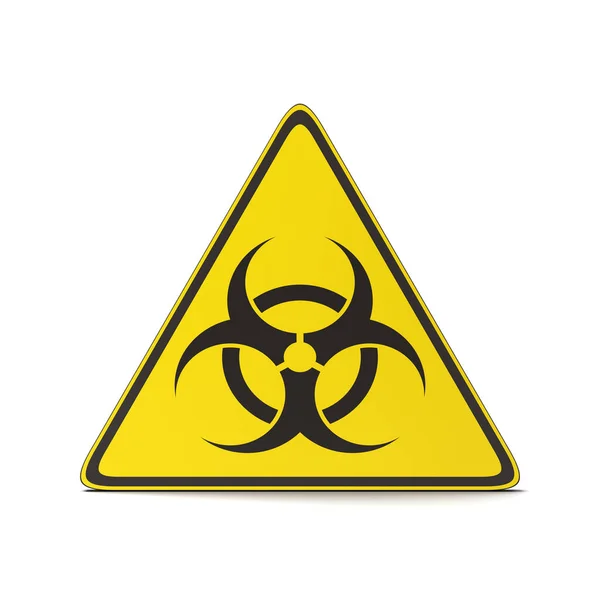 Triangolo con simbolo pandemico su bianco — Foto Stock