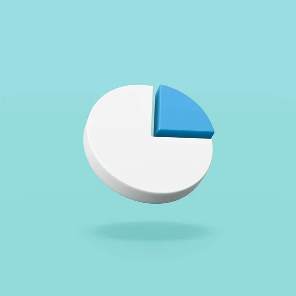 Pie Diagram Symbol Shape on Blue — Foto de Stock