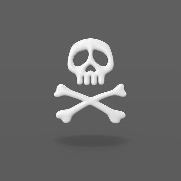 Pirate Skull Symbol on Dark Gray Background — Stock Photo, Image