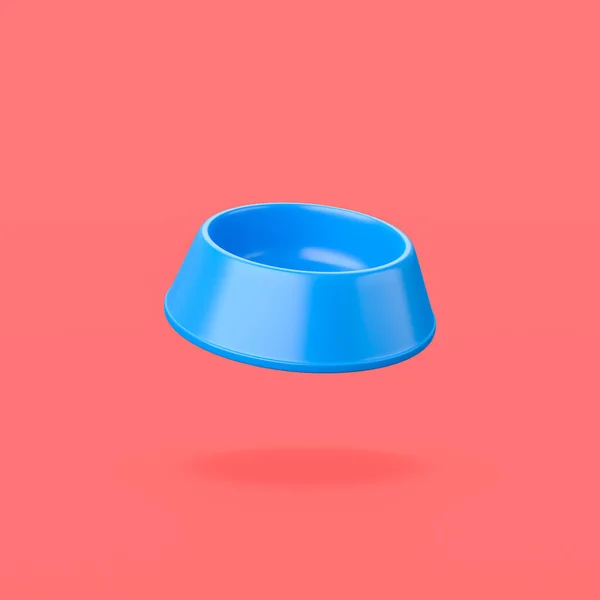 Blue Pets Bowl na czerwonym tle — Zdjęcie stockowe