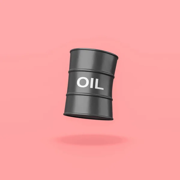 Barile di olio su sfondo rosso — Foto Stock