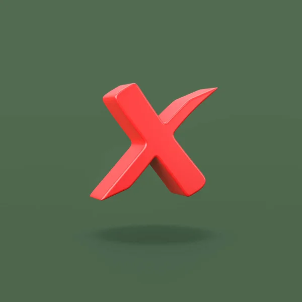 Red Deny Mark on Green Background — Stock Photo, Image