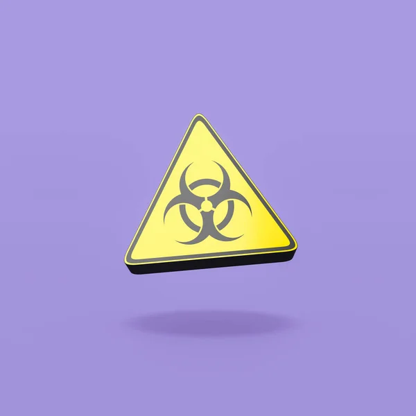 Пандемічний трикутник на фіолетовому тлі — стокове фото