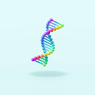 Colorful DNA Chain on Blue Background clipart
