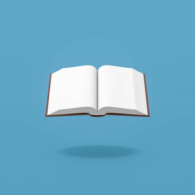 Mavi Arkaplanda Boş Sayfalar Olan Kitabı Aç