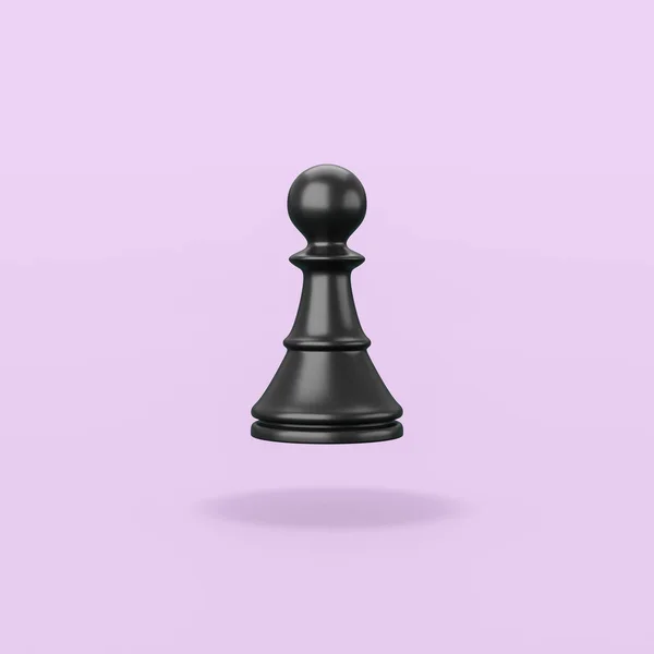 Black Wooden Chessman on Purple Background — Stock Photo, Image