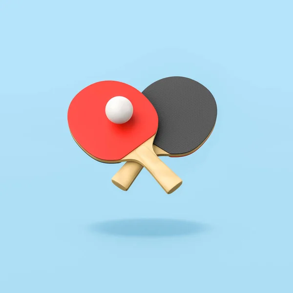 Ping-Pong spel op blauwe achtergrond — Stockfoto