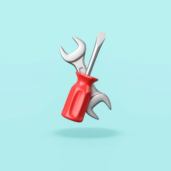 Hand Tools on Blue Background, Fix Concept — Stock Photo, Image