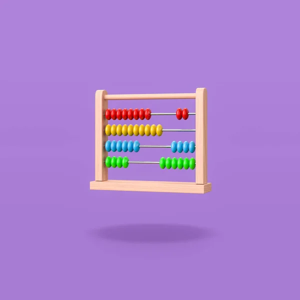 Abacus de madeira colorido em fundo roxo — Fotografia de Stock