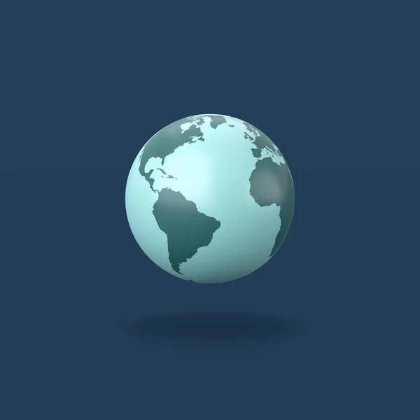 World Planet on Blue Background — 图库照片