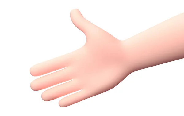 Podávám gesto ruky. 3D kreslený postava. Izolováno na bílém — Stock fotografie