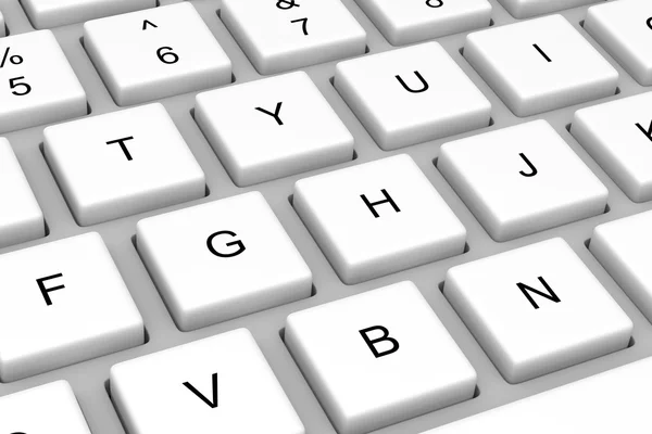 White Computer Keyboard Close-up — Stock Photo, Image
