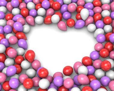 Balonlar kalp çerçeve şekli