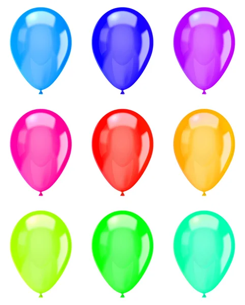 Collezione di palloncini colorati isolati — Foto Stock