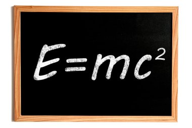 Einstein enerji formülü kara tahta üzerinde