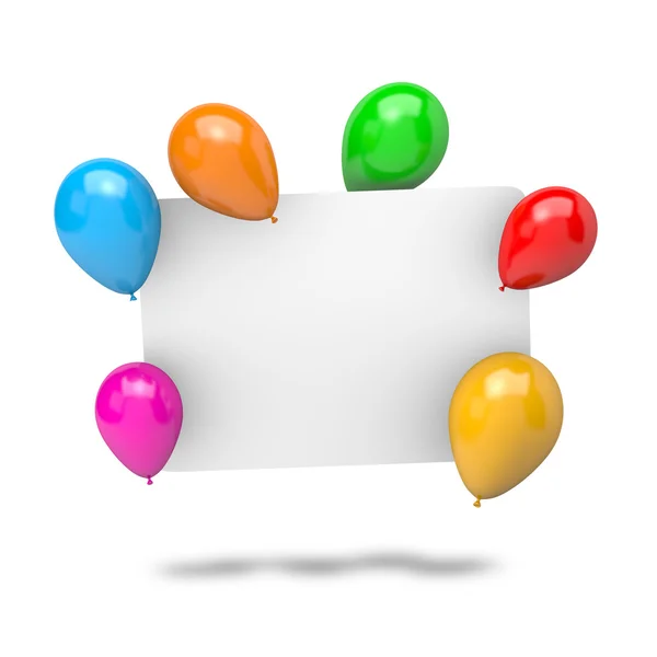 Badge bianco con palloncini — Foto Stock