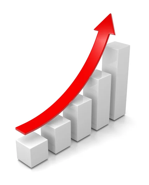 Gráfico de barras en crecimiento — Foto de Stock