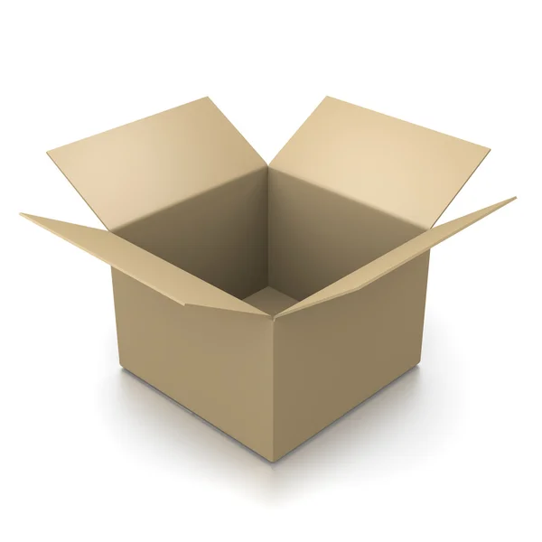 Apri scatola di cartone vuota — Foto Stock