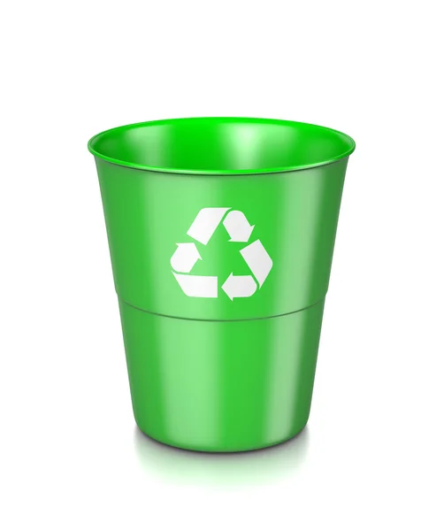 Groen recycle bin — Stockfoto