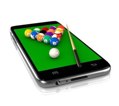 Smartphone cep telefonu ile bilardo oyunu