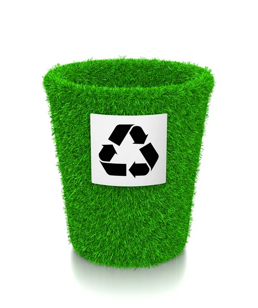 Papelera de reciclaje de hierba — Foto de Stock