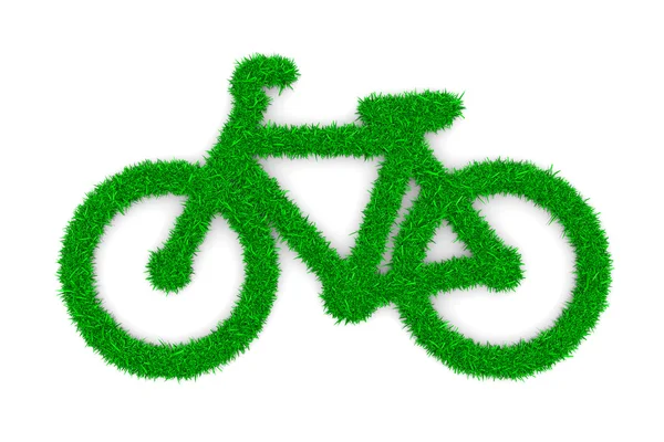 Forme de symbole de vélo d'herbe — Photo