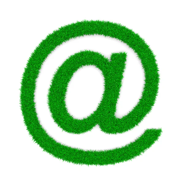 Grass Email At Symbols Shape — Stock Photo, Image